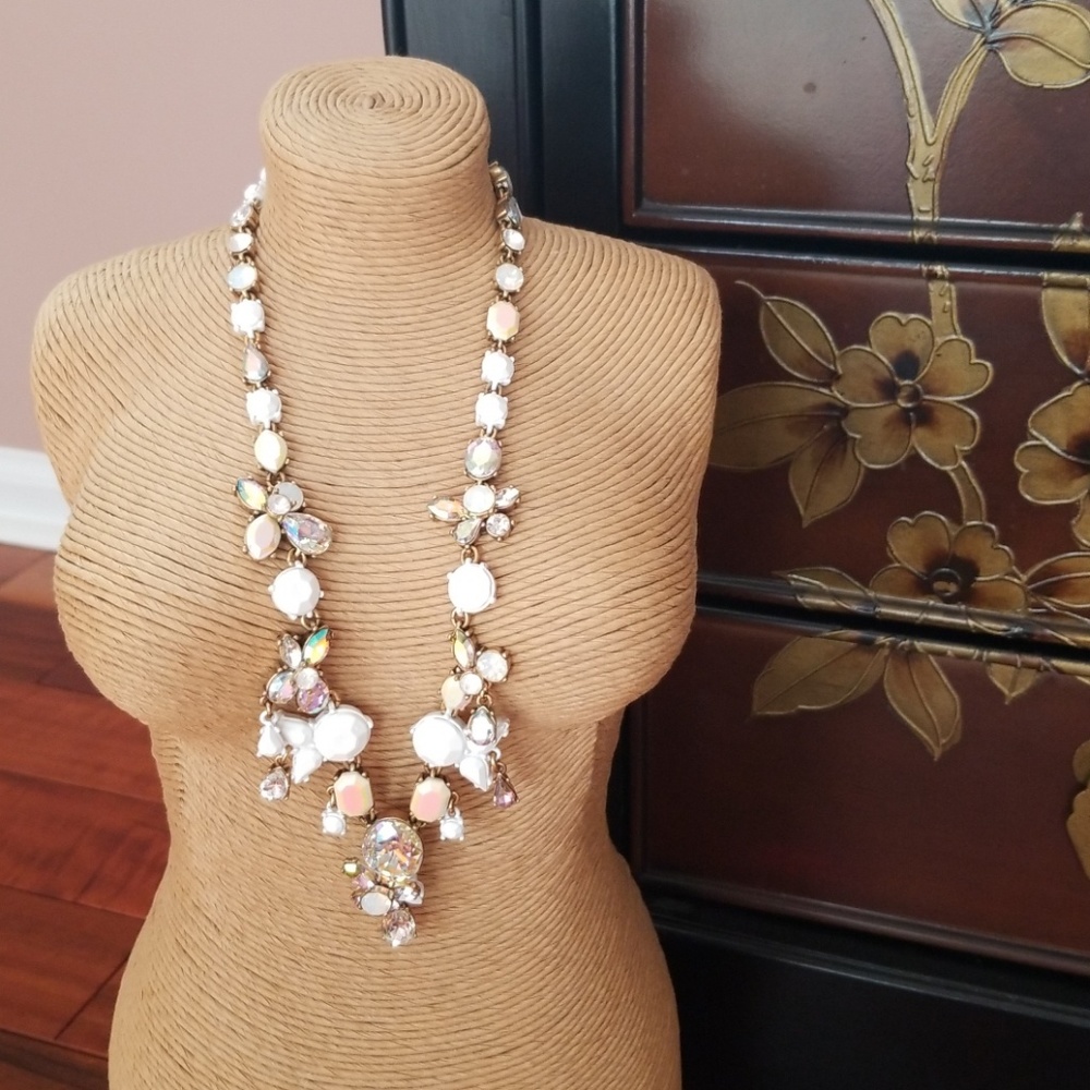 J. Crew White Holographic Necklace